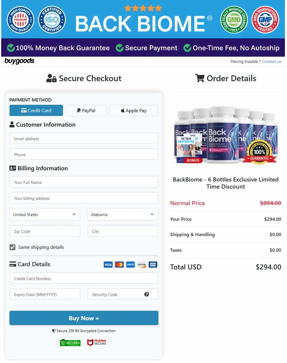 Secure Checkout Form